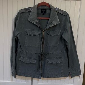 Women’s Vintage-Wash Anorak Style Jacket - Gray - Size Large